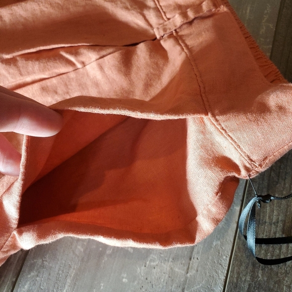 NWT Ava & Viv Plus Size Coral Red Linen Women's Shorts Size 1X - Picture 10 of 16